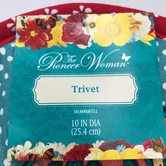 Set of 2 Pioneer Woman Trivet Pot Holder Pig and Horse Quilted 10" New - Picture 3 of 11